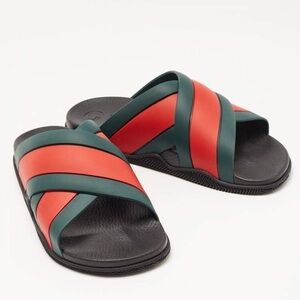 Gucci Red and Green Men's Slide Sandals.never worn.minor scratches
